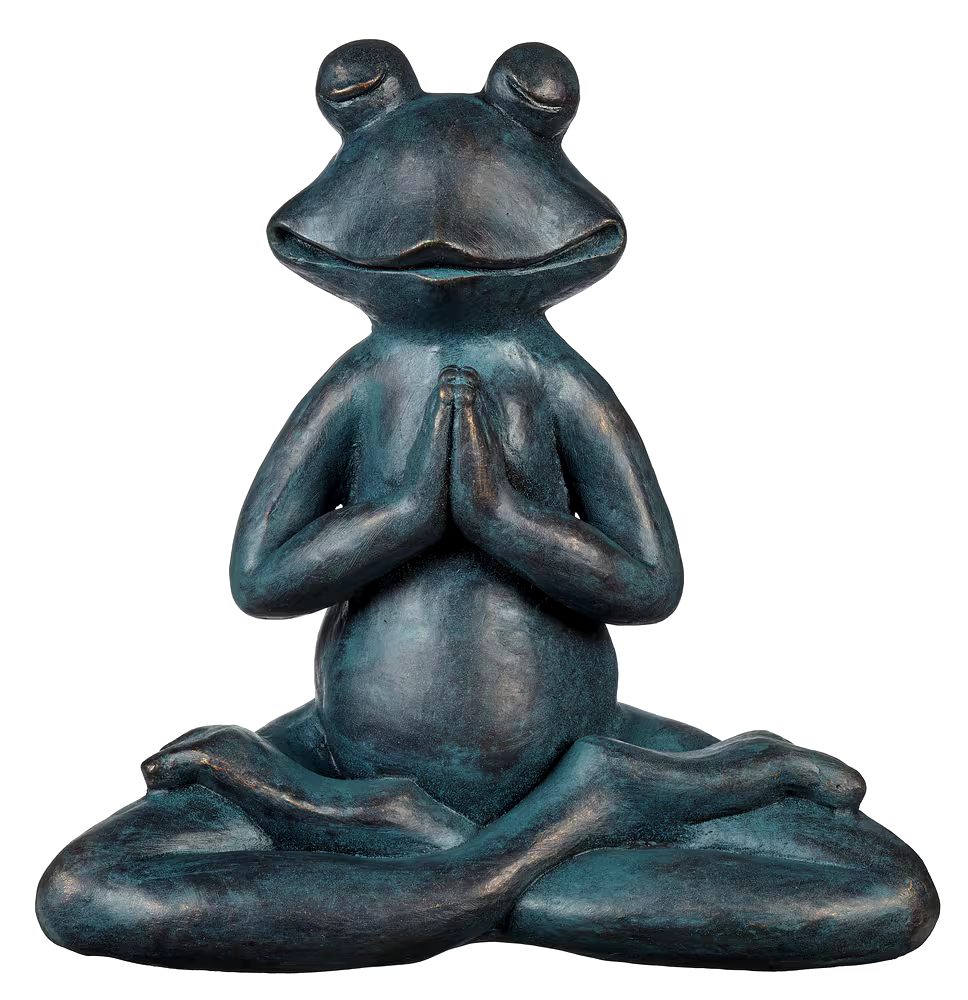 For Living Yoga Frog Lawn Ornament, 13.98-in, Bronze