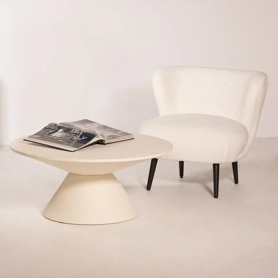 Salontafel Betonlook - Beige - &Oslash;90cm - Salontafel Sep