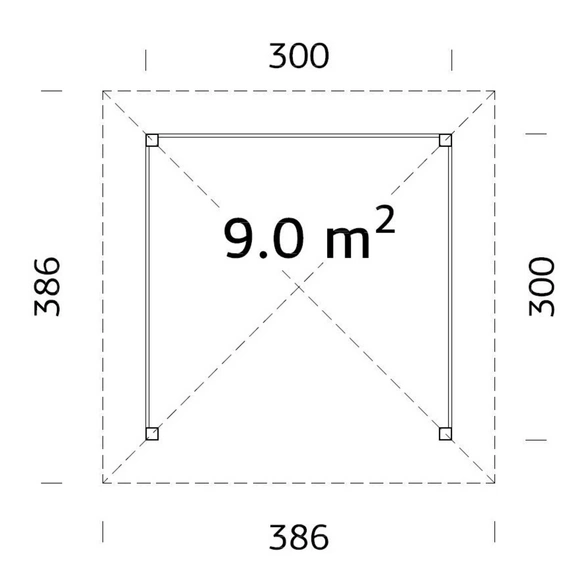 Pavillon »Betty«, Zeltdach, quadratisch, BxHxT: 300 x 323 x 300 cm