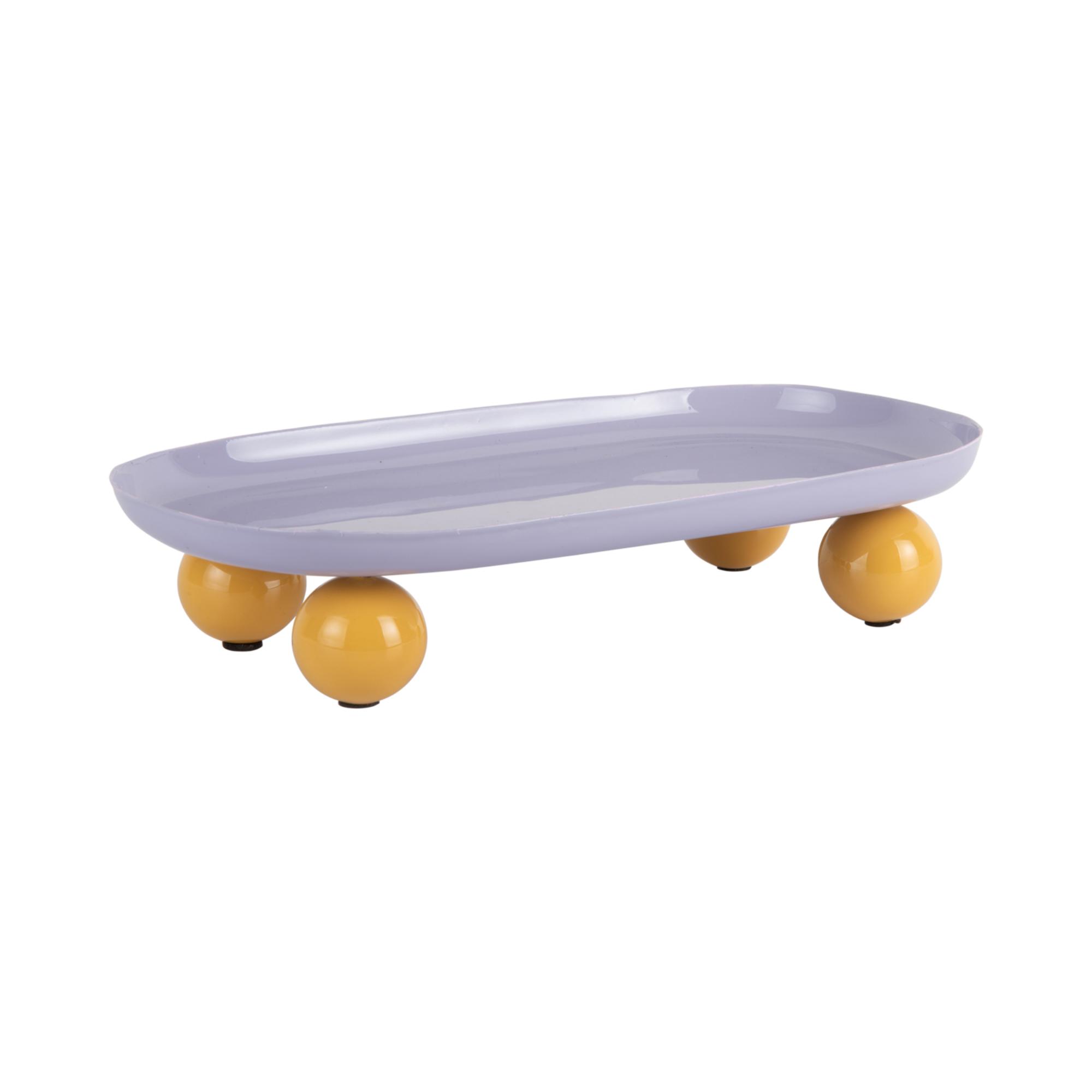 Present Time dienblad Double Funky Oval Large - paars - 39x16x6cm