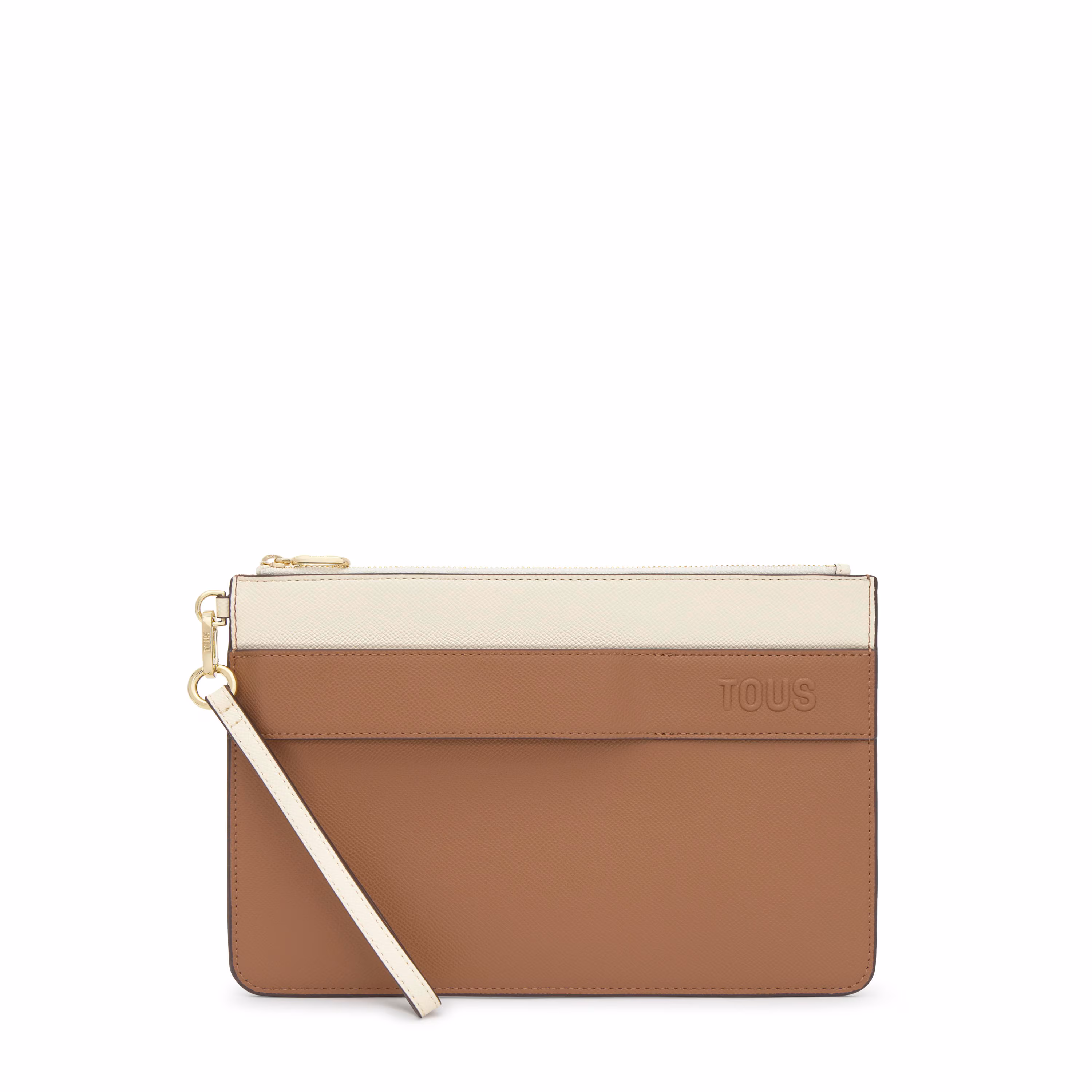 Clutch moca Audree Saffiano