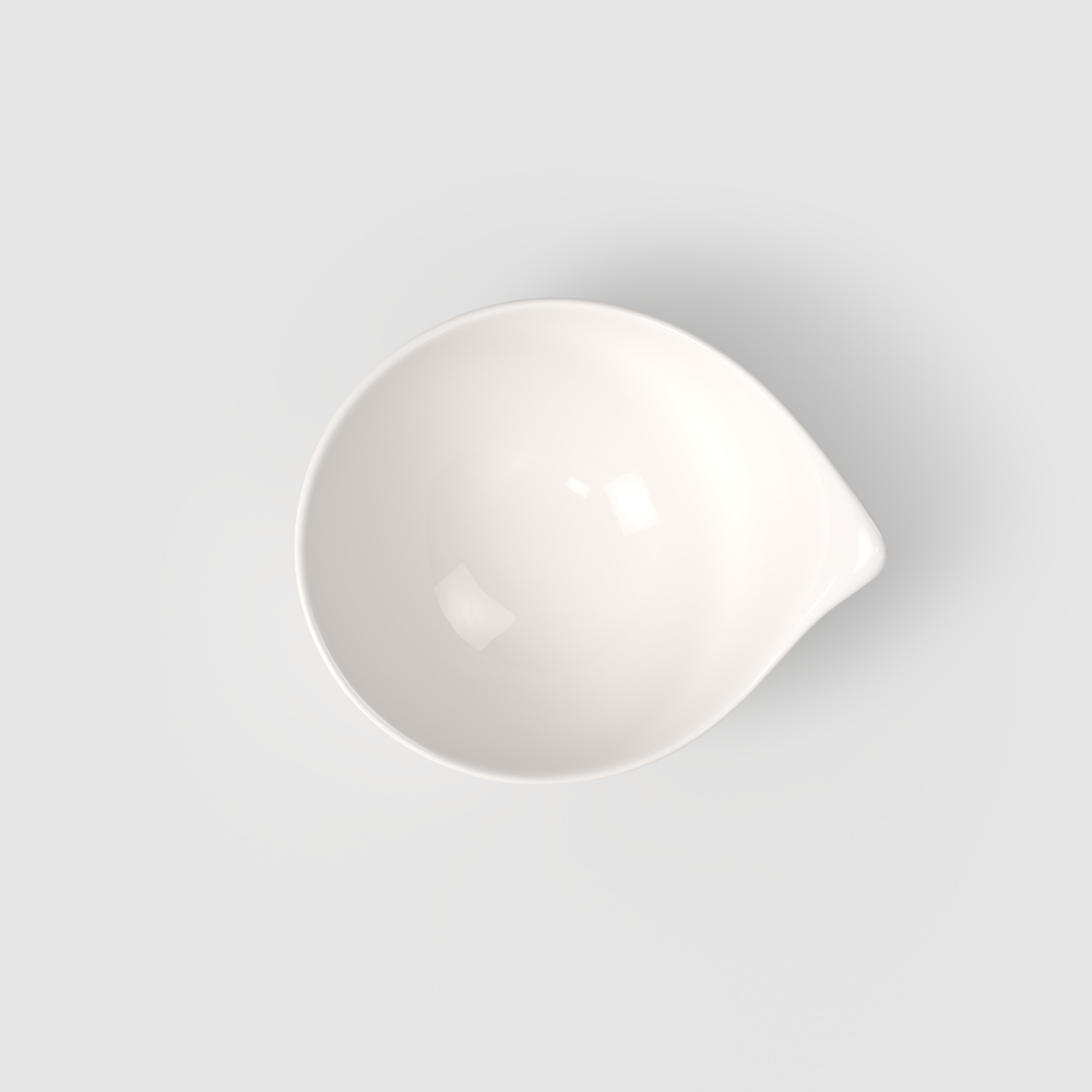 Flow Appetizer/ Dessert Bowl - White, 10.2 oz, Premium Porcelain