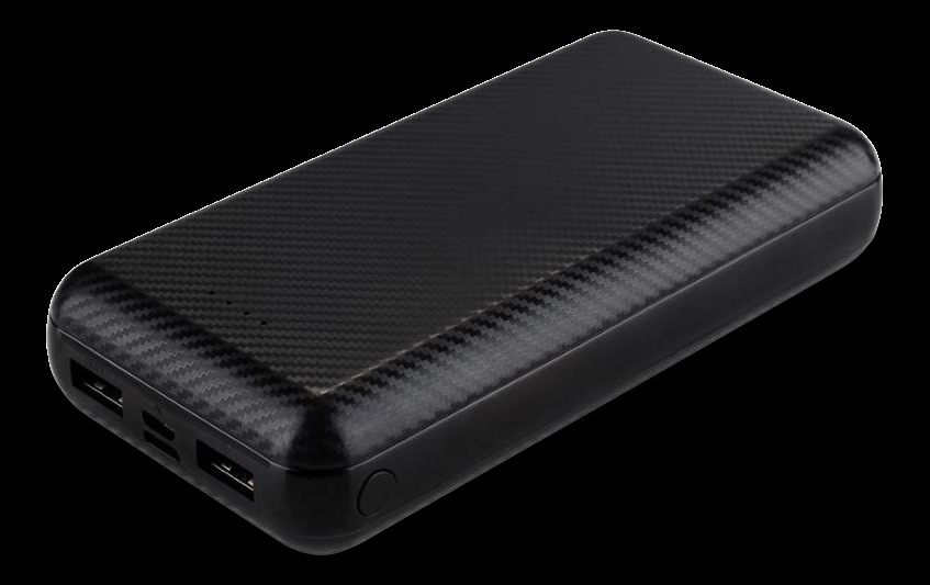 Bluehive 3-Port 16,000 mAh Portable Power Bank with Battery LED Indicator Light, Black