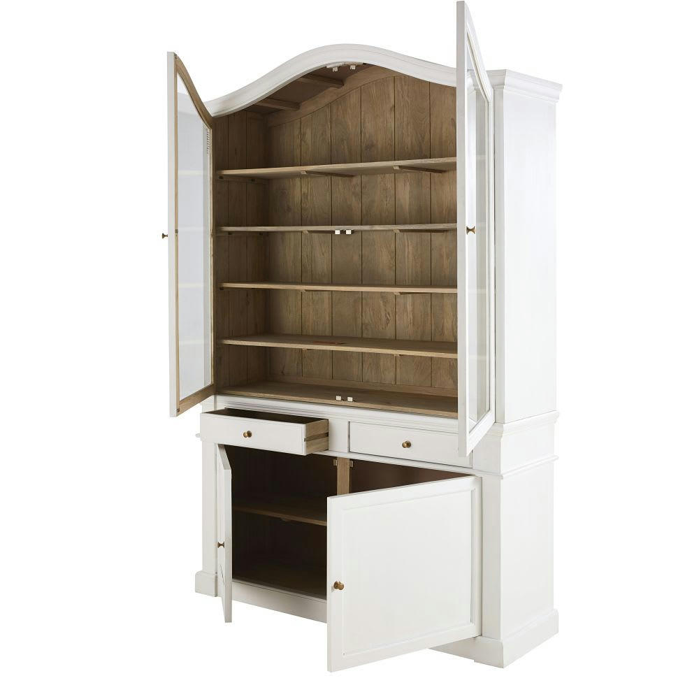 Versailles - Vaisselier 4 portes 2 tiroirs en manguier massif blanc