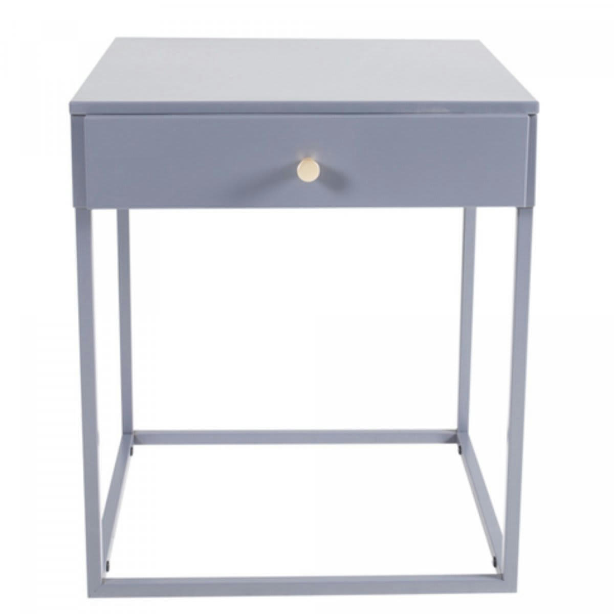 KEMA - Table de chevet nordique en métal gris