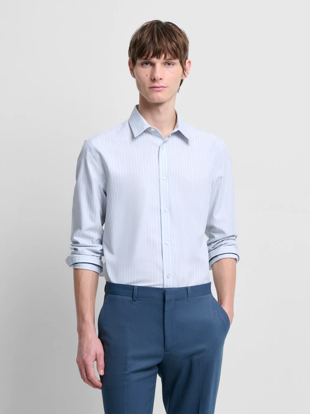 Chemise slim rayée sans repassage