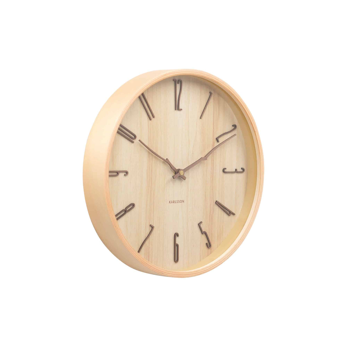 Karlsson wandklok Rama - bruin - Ø30cm