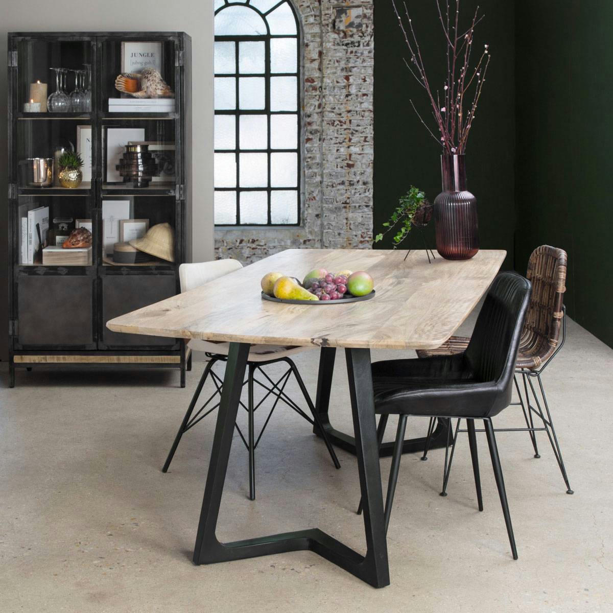 MIM - Table à manger en bois marron 200 cm