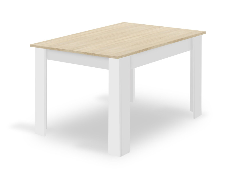 Zestaw do jadalni stół 80x120 dąb sonoma nogi białe   4 krzesła szare