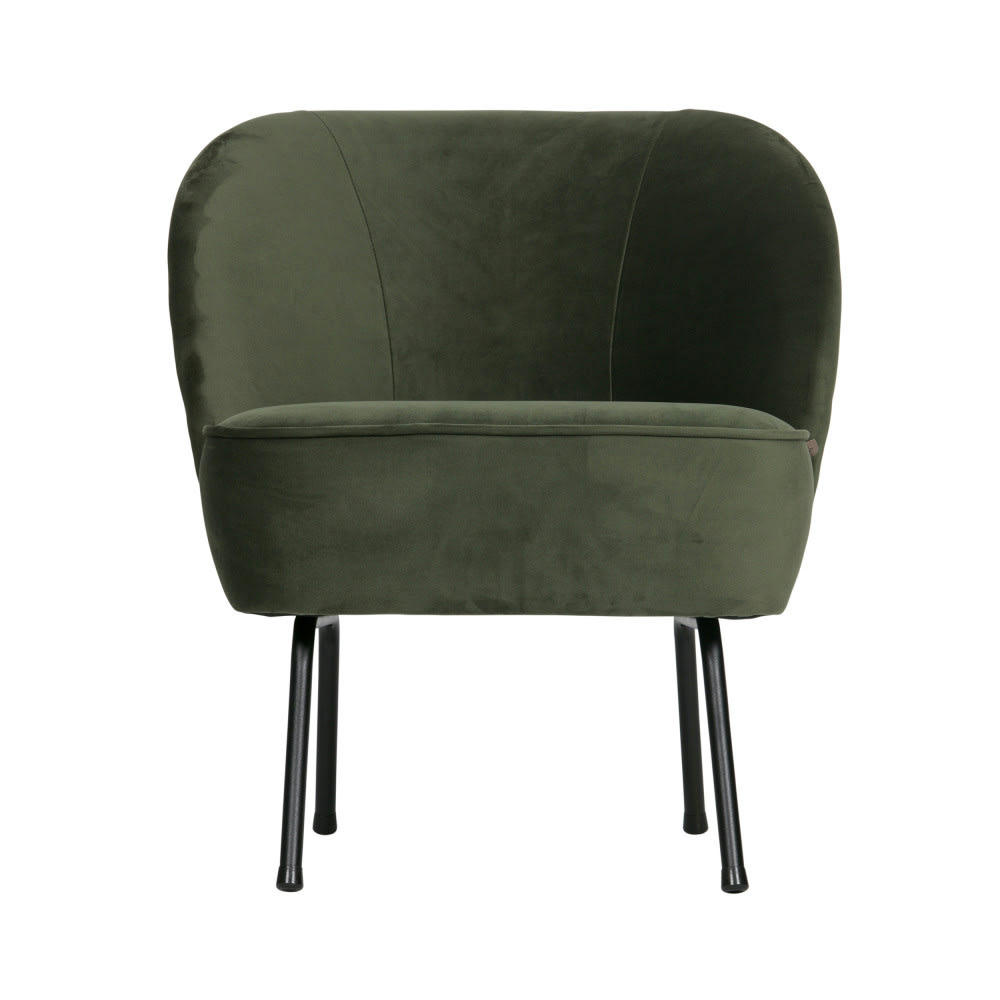 VOGUE - Fauteuil lounge en velours vert kaki