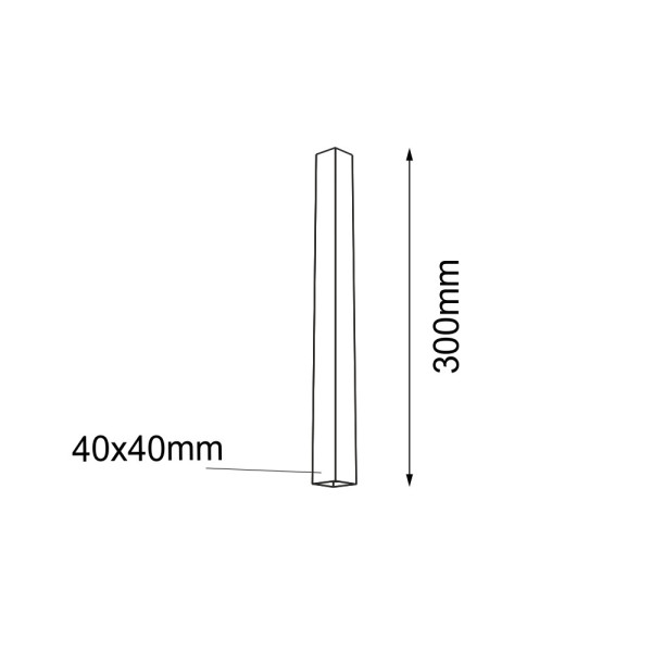 Spot reflektor kwadratowy czarny DOHA 1xGU10x4W wym:30x4x4cm IP20 Shilo