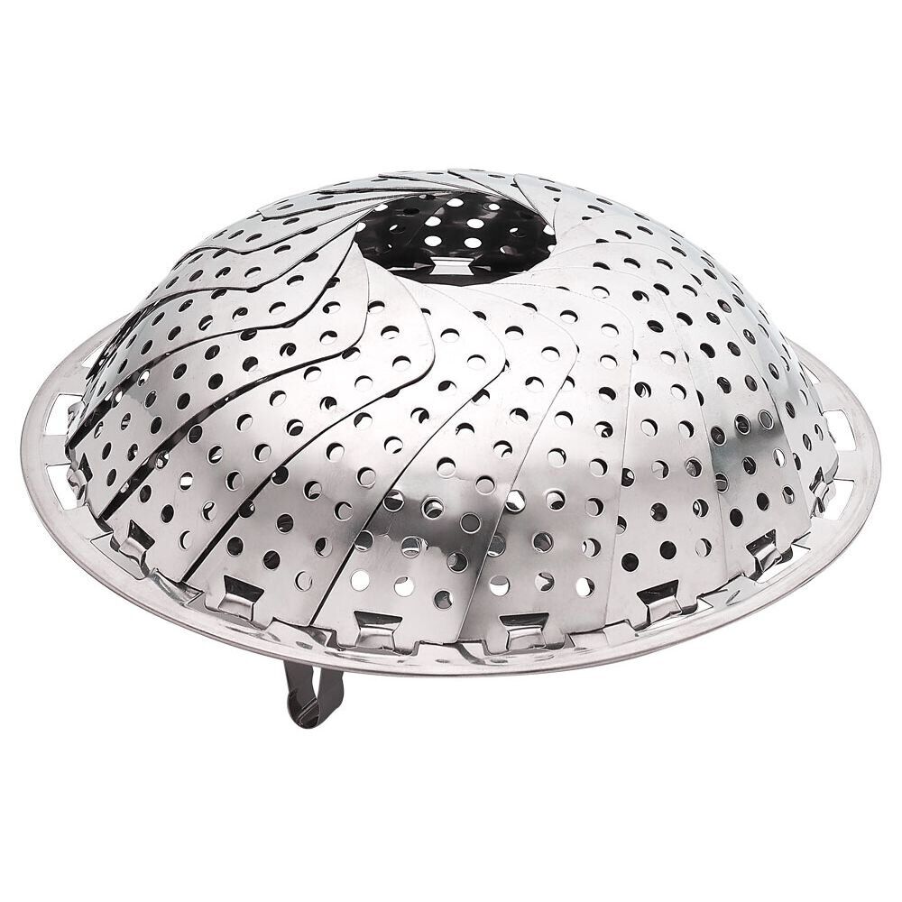 Panier vapeur réglable métal gris Ø28,5xH9,5cm
