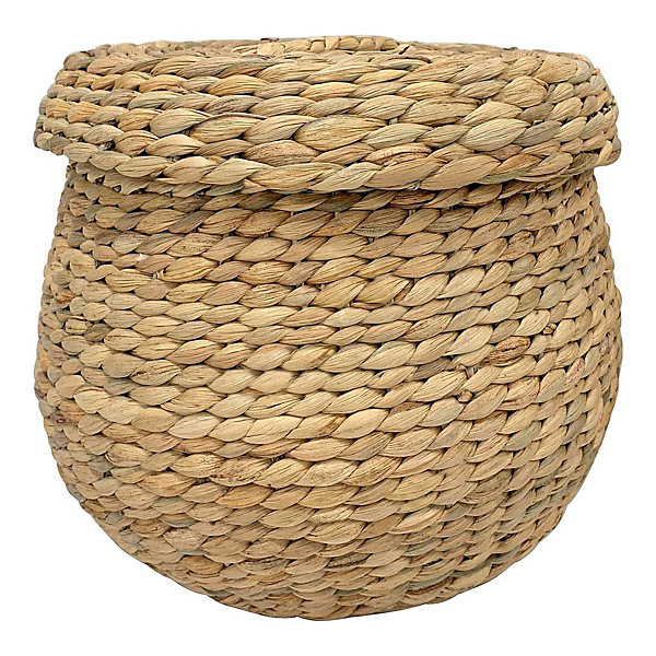 Panier Arona en Jacinthe d'Eau Naturel - Dimensions Diam.30x26,5 cm