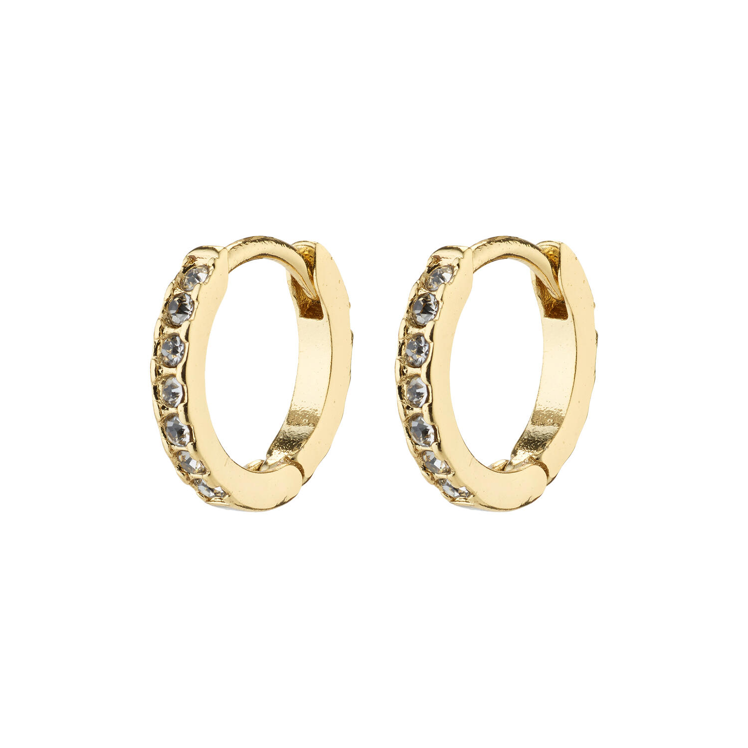 EBNA mini krystal huggie hoops, guldbelagt