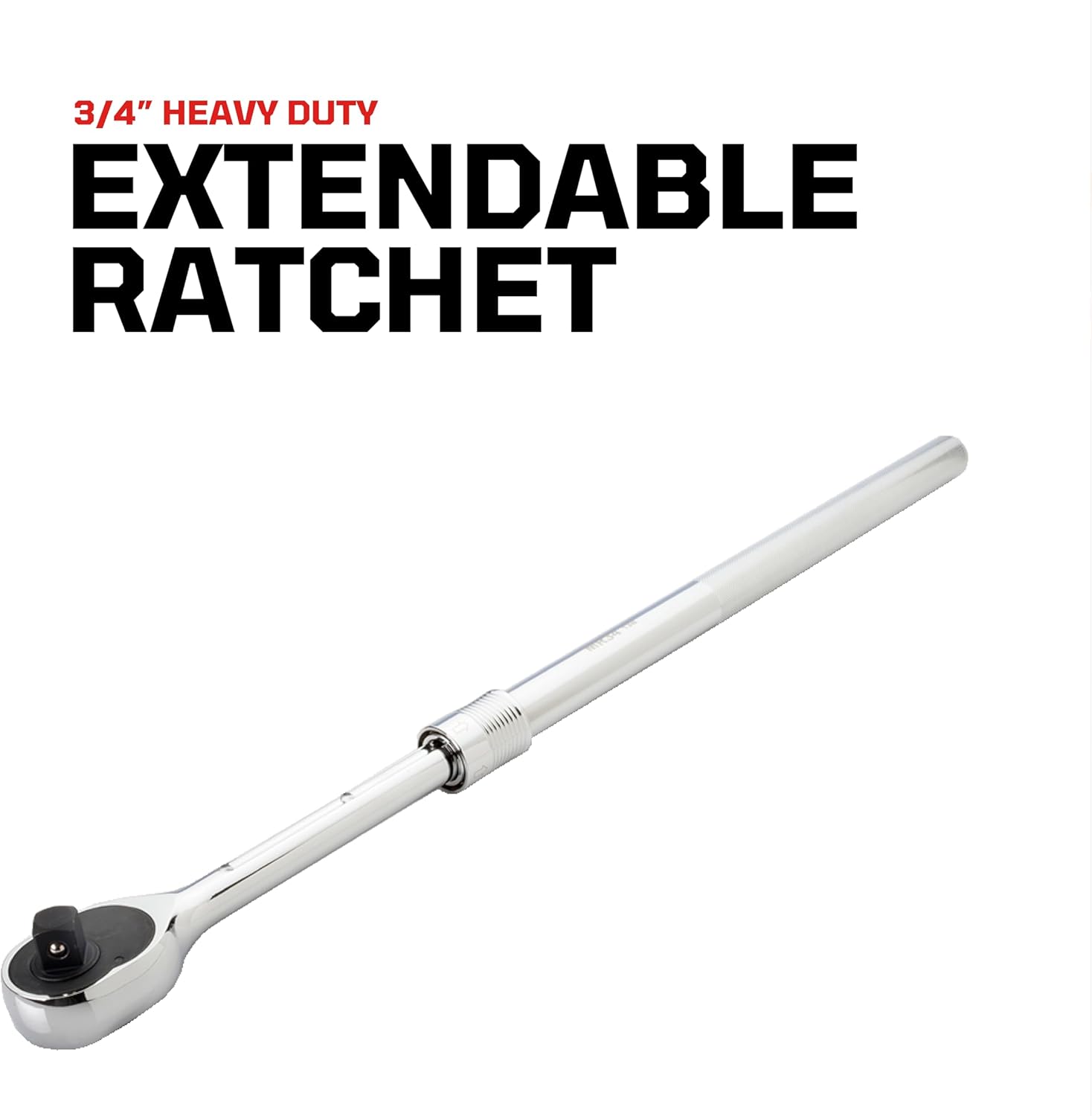 EZRED 3/4 Drive Extendable Ratchet with Reinforced Steel Telsecoping Locking Shaft