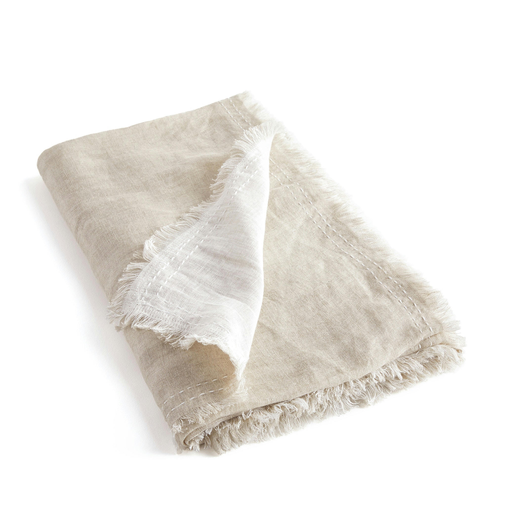 Plaid bicolore en voile de lin, Beha