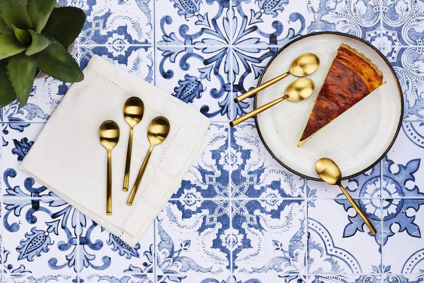 NUDE - Lot de 6 petites cuillères en inox or