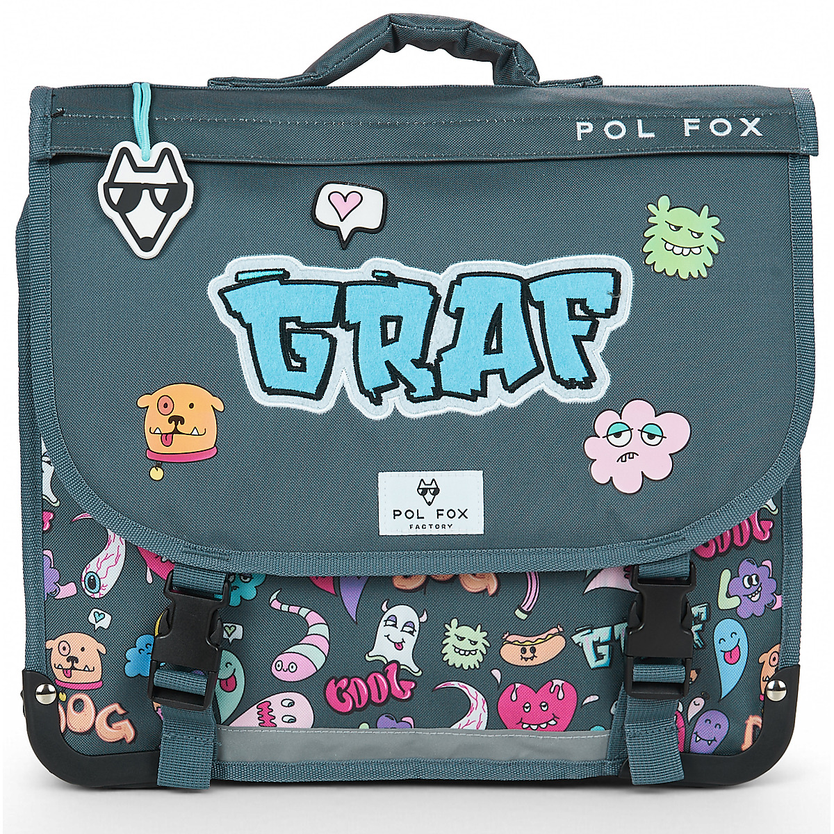 Pol Fox - CARTABLE 38 CM STREET ART - Grey / Coal