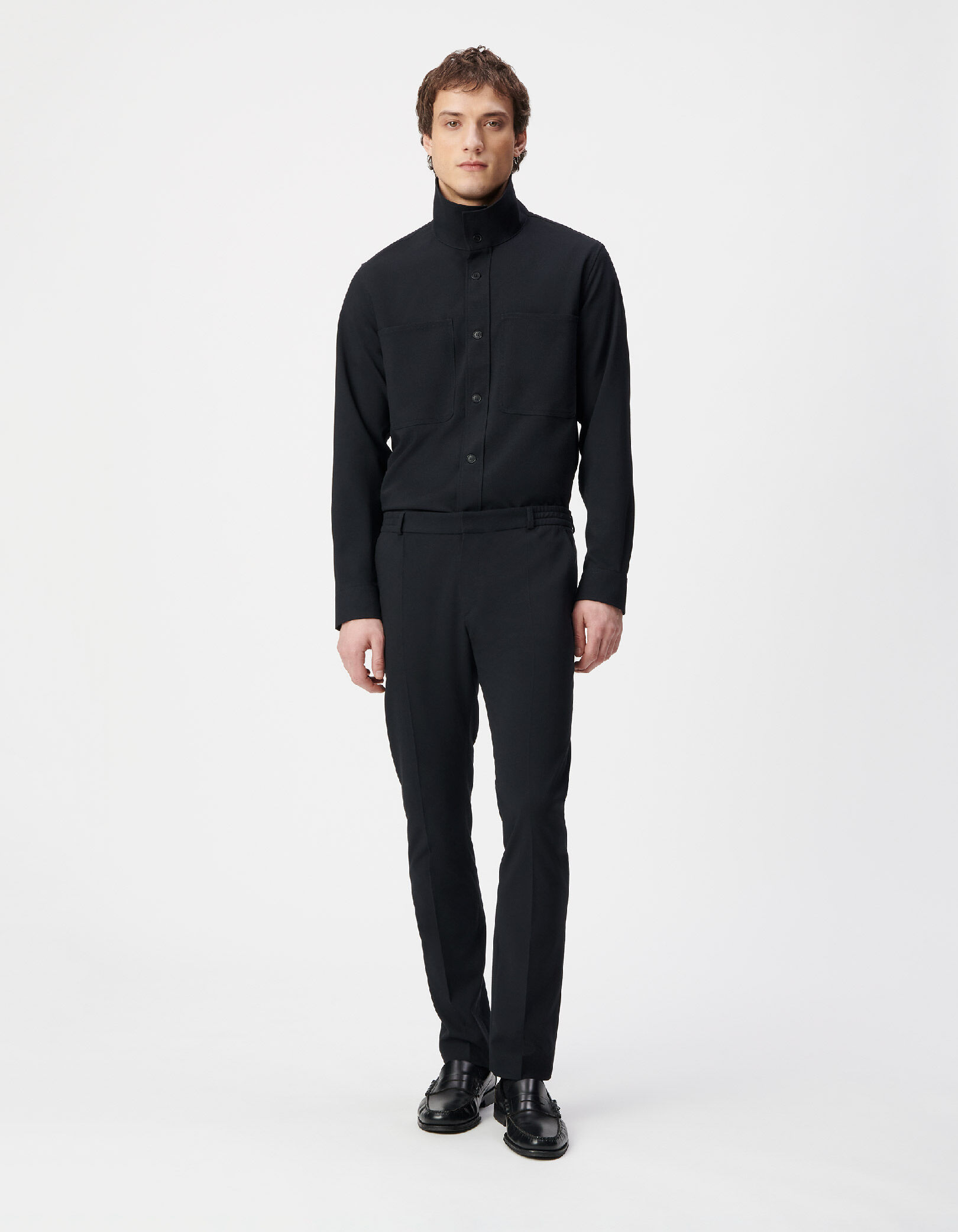 Surchemise regular bleu marine poches plaquées Homme