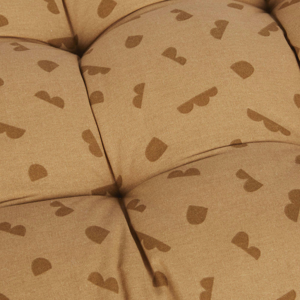YUMA - Matelas de sol capitonné en toile de coton canvas à motifs marrons 60x120
