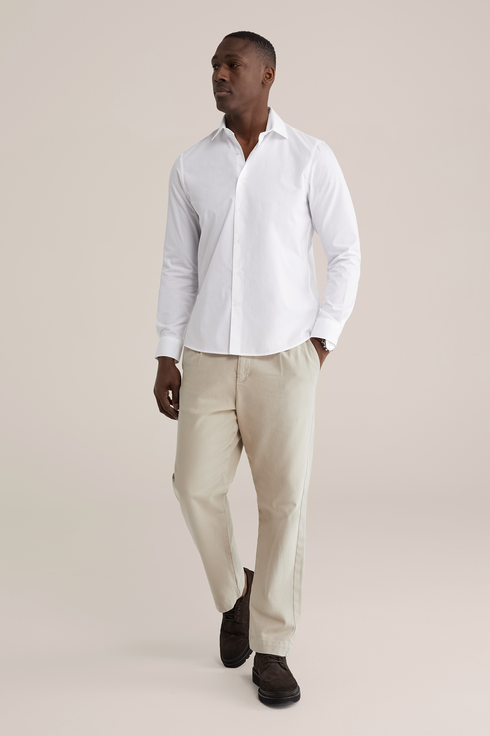 Heren Tall fit easy-care overhemd