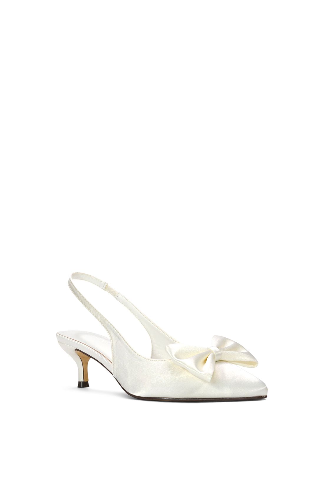 XY London Larna' Slingback Kitten Heel Pointed Toe Bridal Shoes
