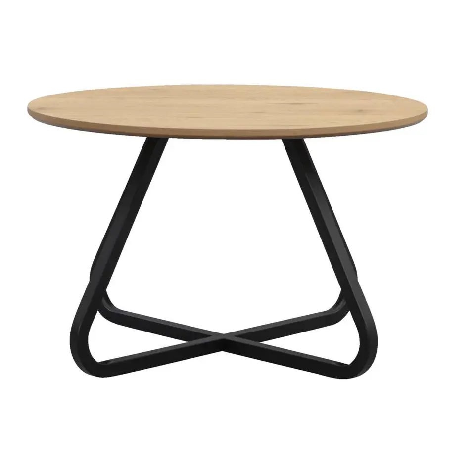 Eettafel Brigitte rond - naturel/zwart - 75&Oslash;120 cm