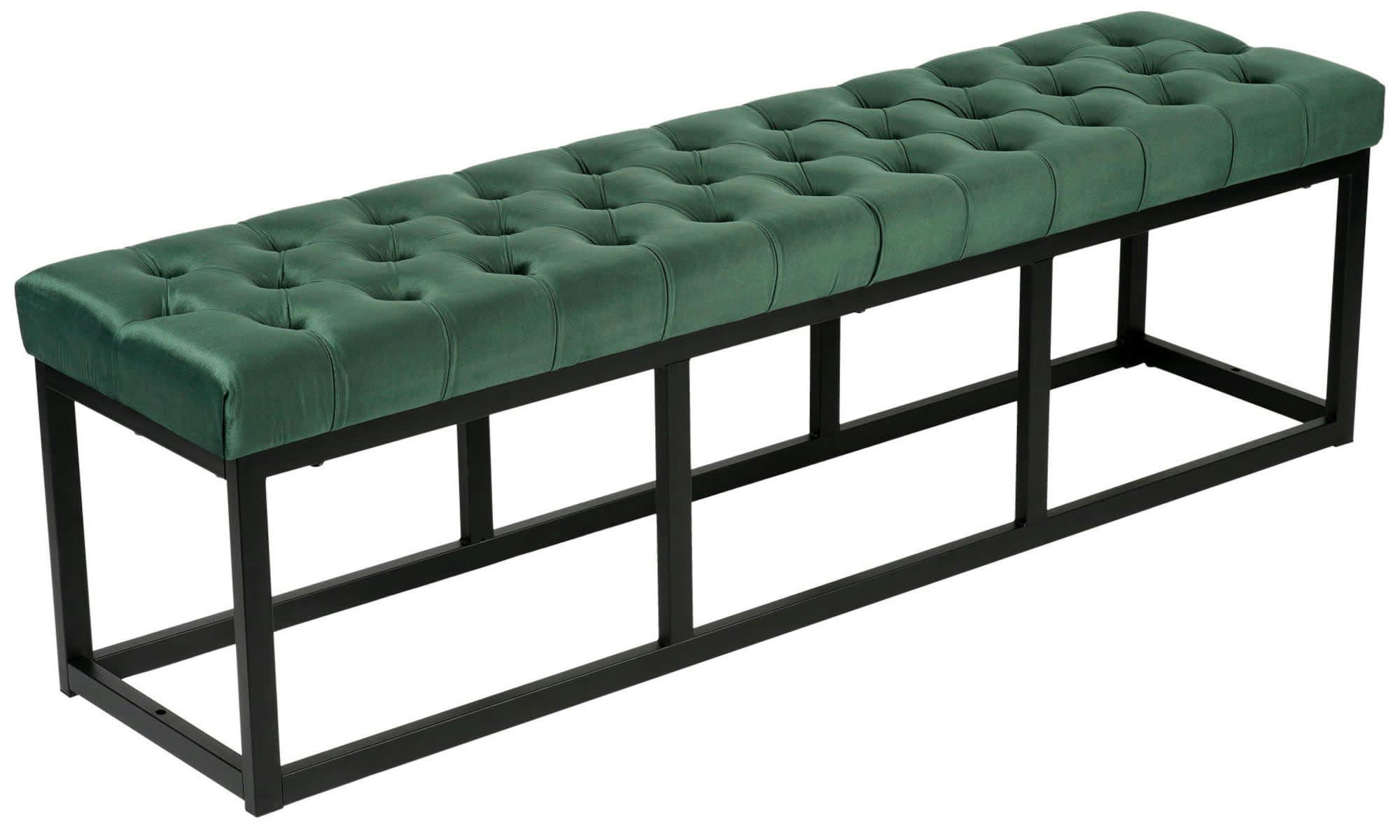 POLSON - Banquette avec cadre en métal et assise en velours Vert