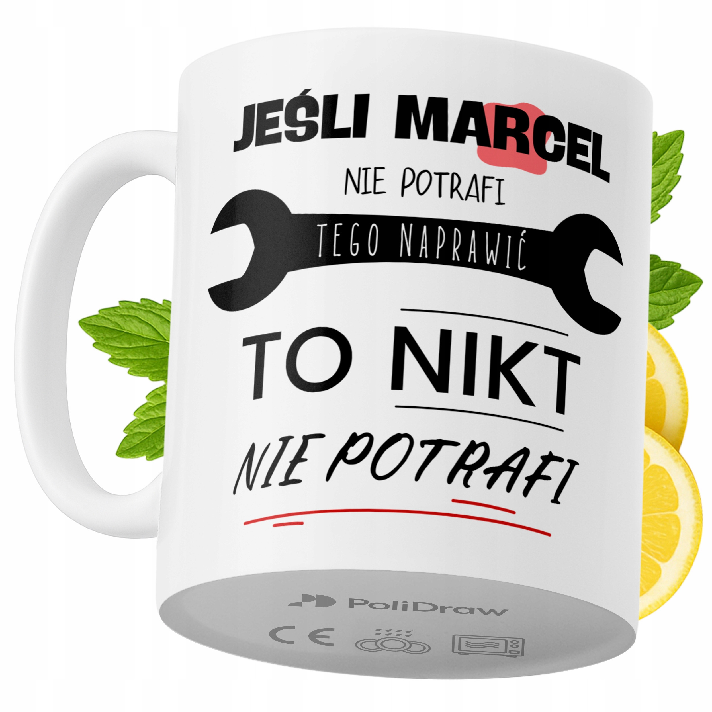 Kubek Dla Marcela na Prezent z Nadrukiem ze Zdjęciem 330 ml PoliDraw