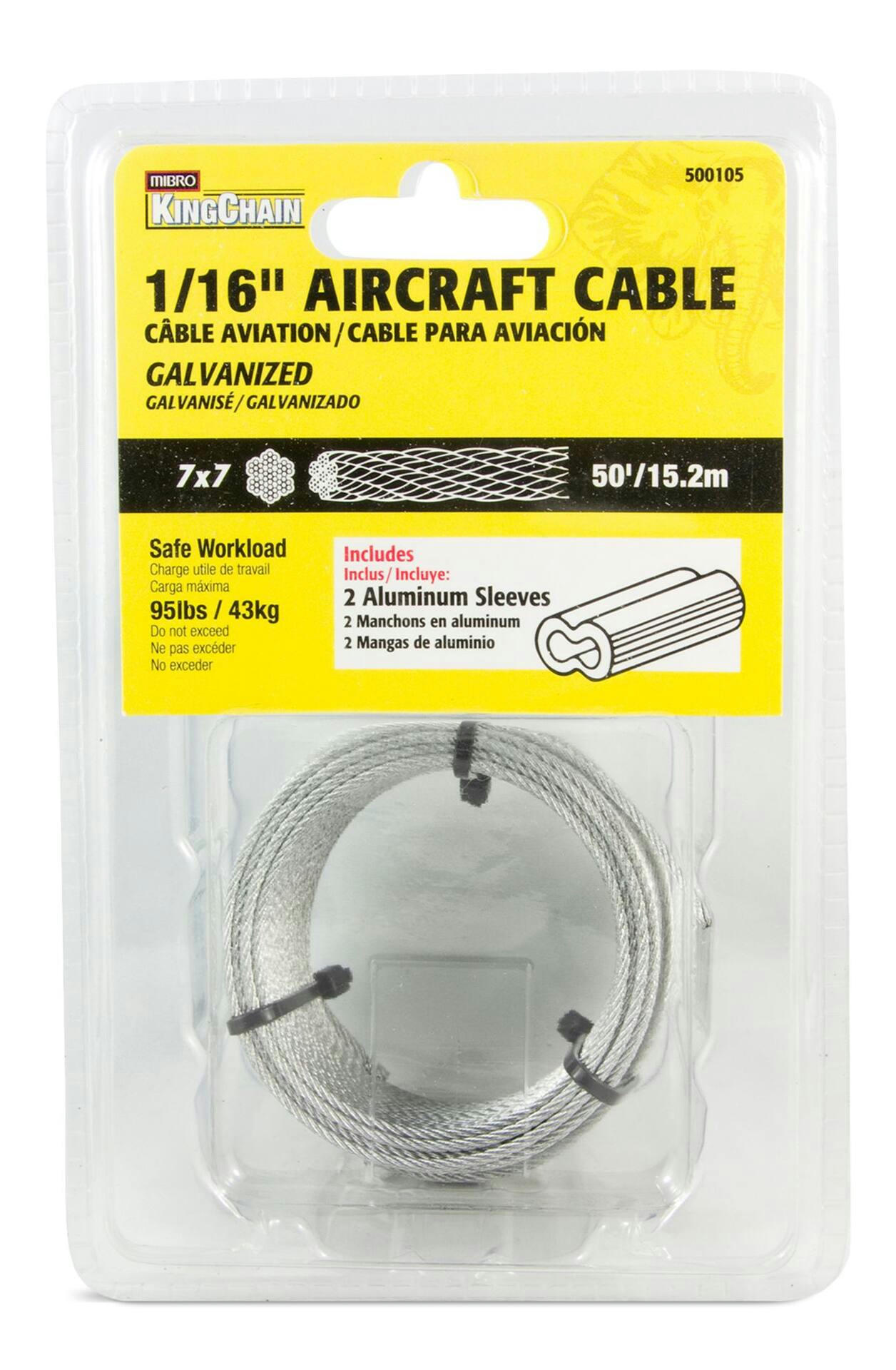 Ben-Mor Galvanized Steel Cable, 50-ft, Assorted Sizes