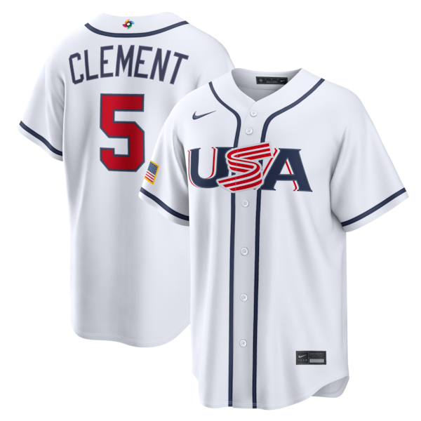 Ernie Clement USA Baseball Nike 2026 World Baseball Classic Home Stadium Jersey - White
