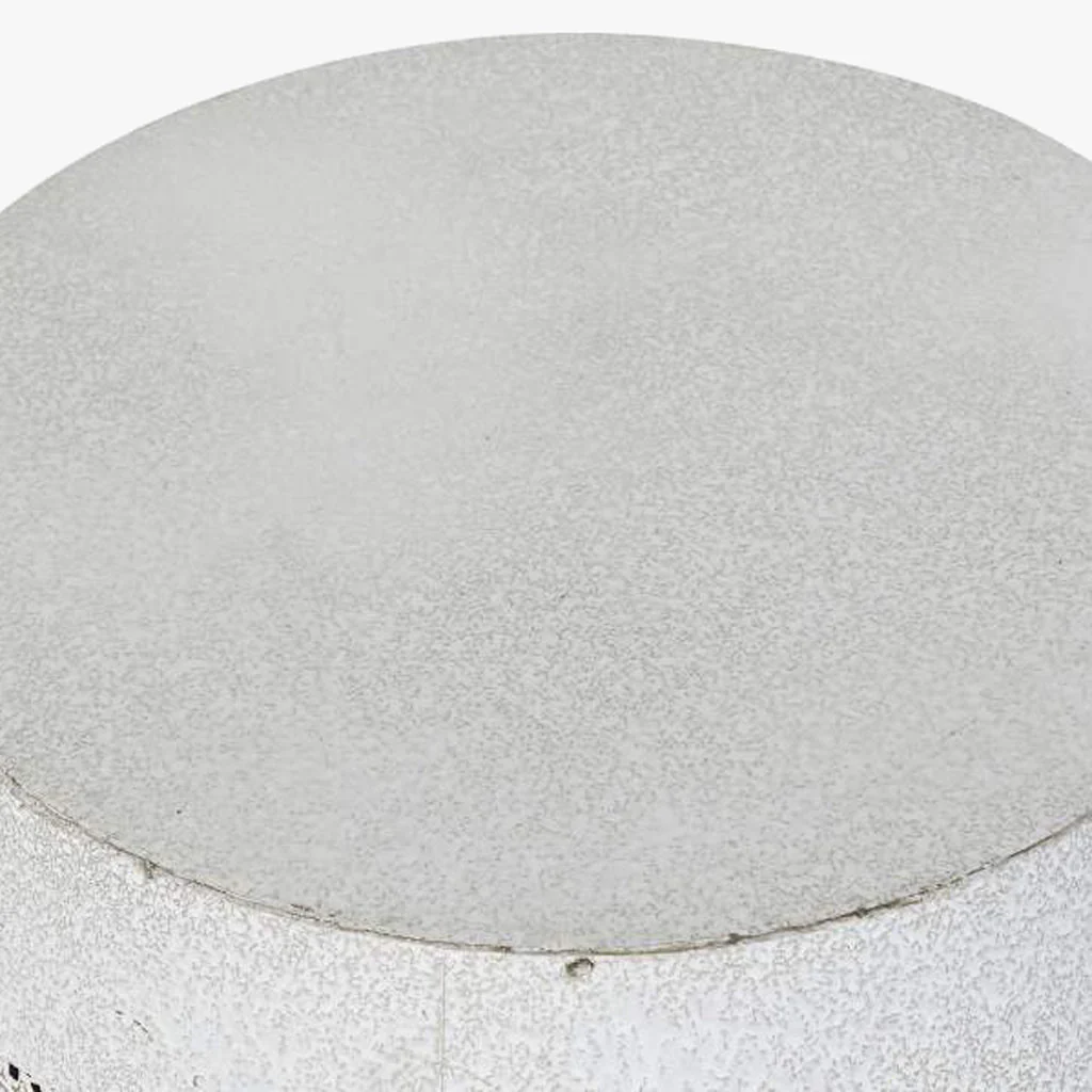 Conjunto Duas Mesas de Apoio Orientais Brancas Metal JASMIN