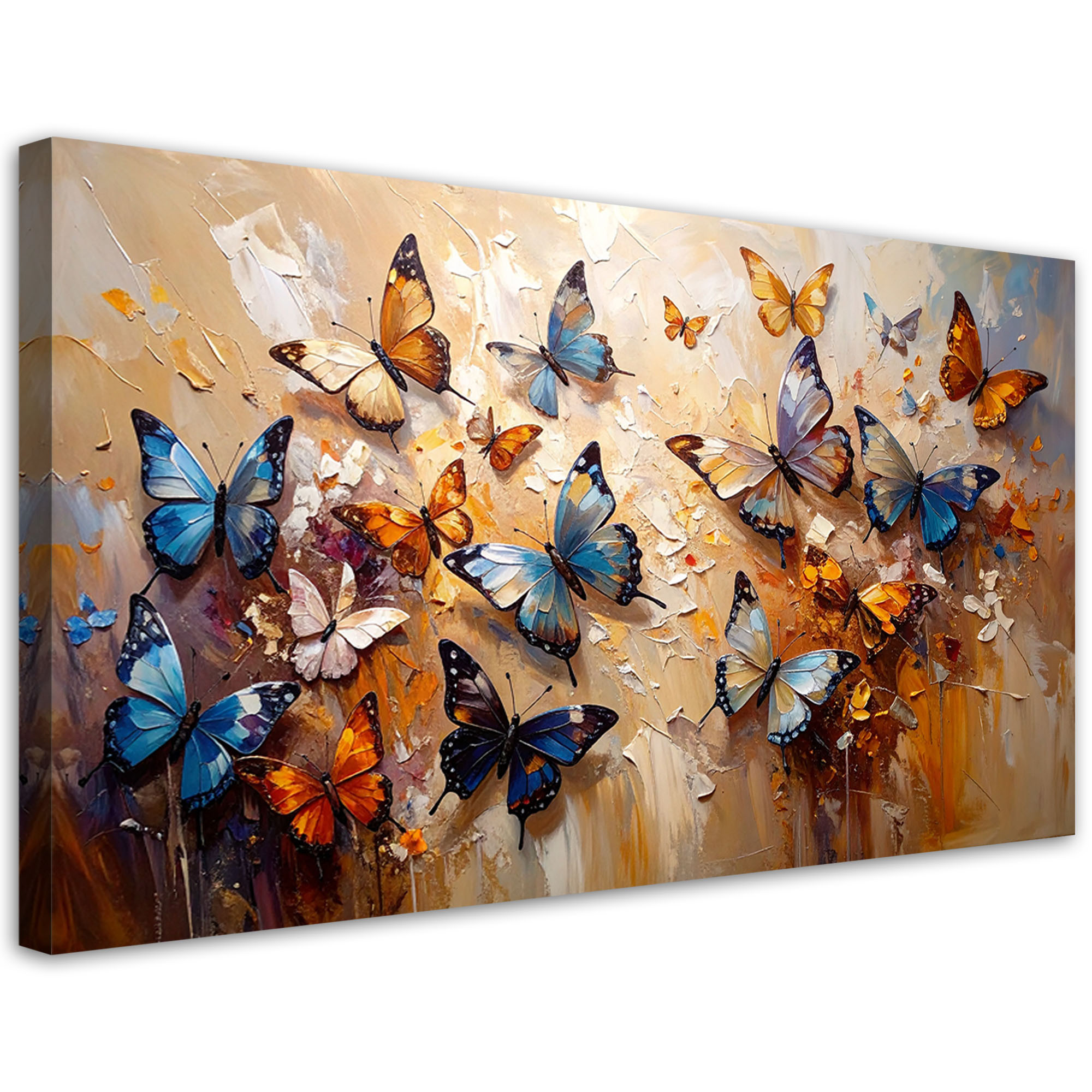 Obraz canvas do salonu jadalni kuchni, Kolorowe Motyle 80x40