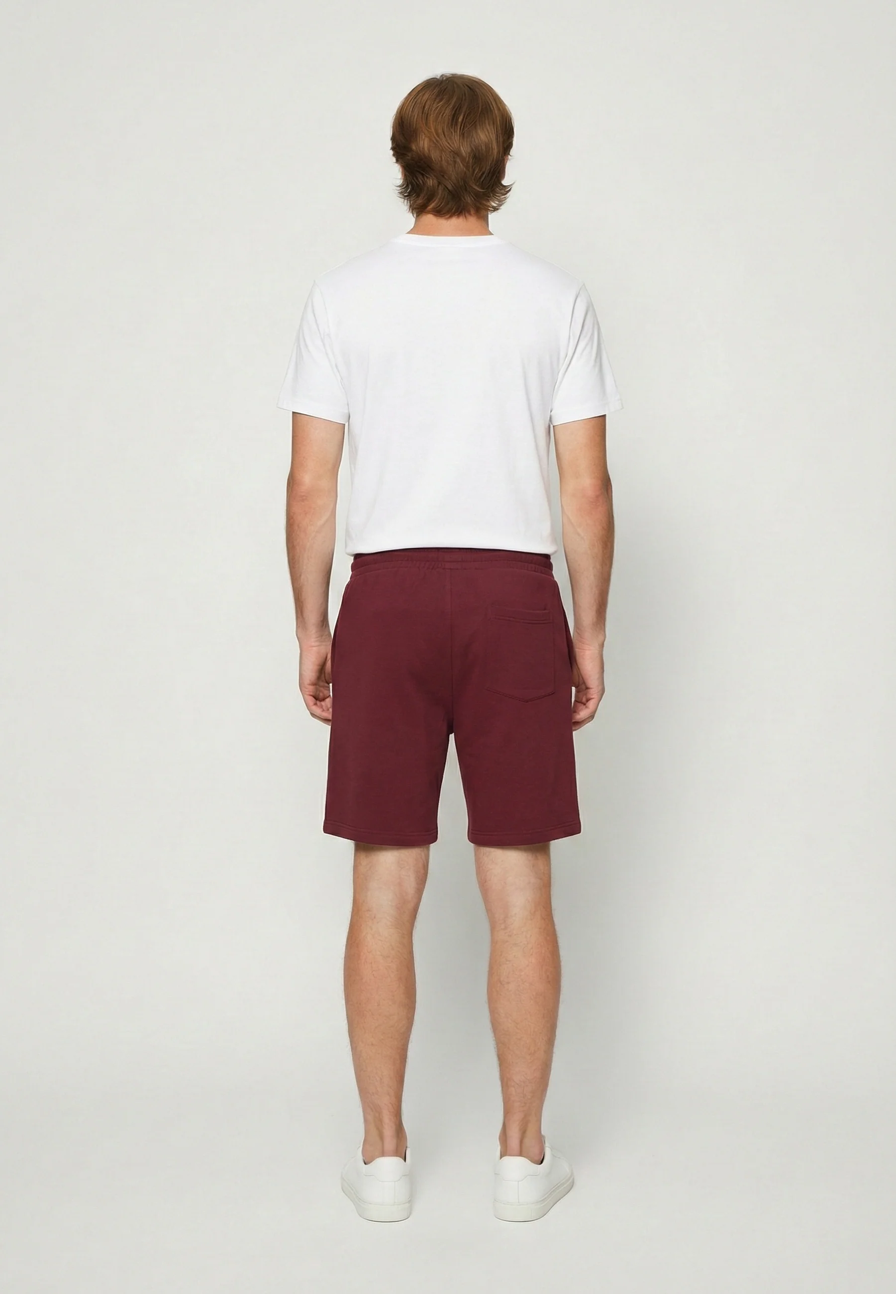 Short regular rouge bordeaux molleton coton polyester KYLIO