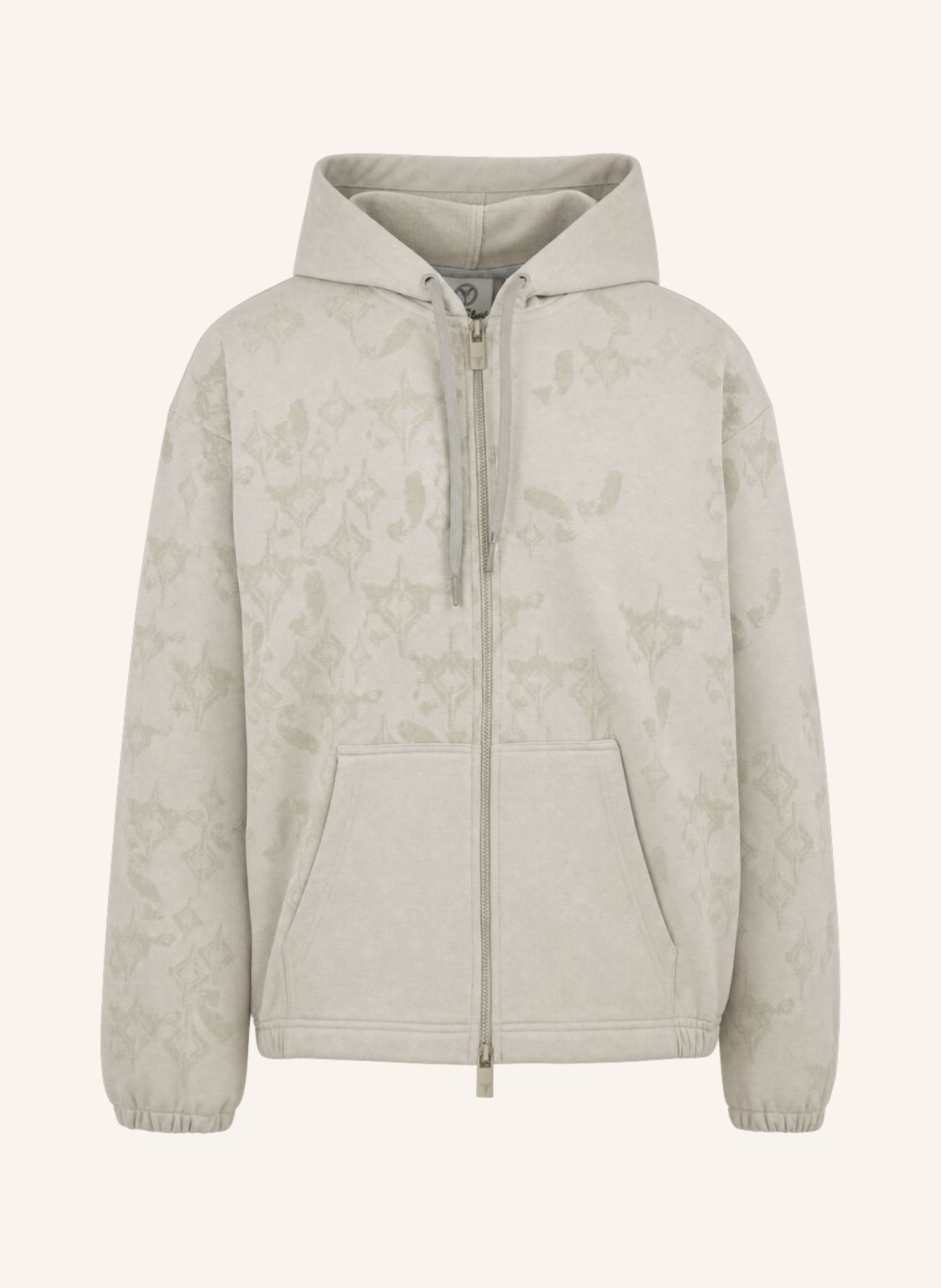 CARLO COLUCCI Kapuzensweatjacke mit Flockprint - Soft Impact FLENGER