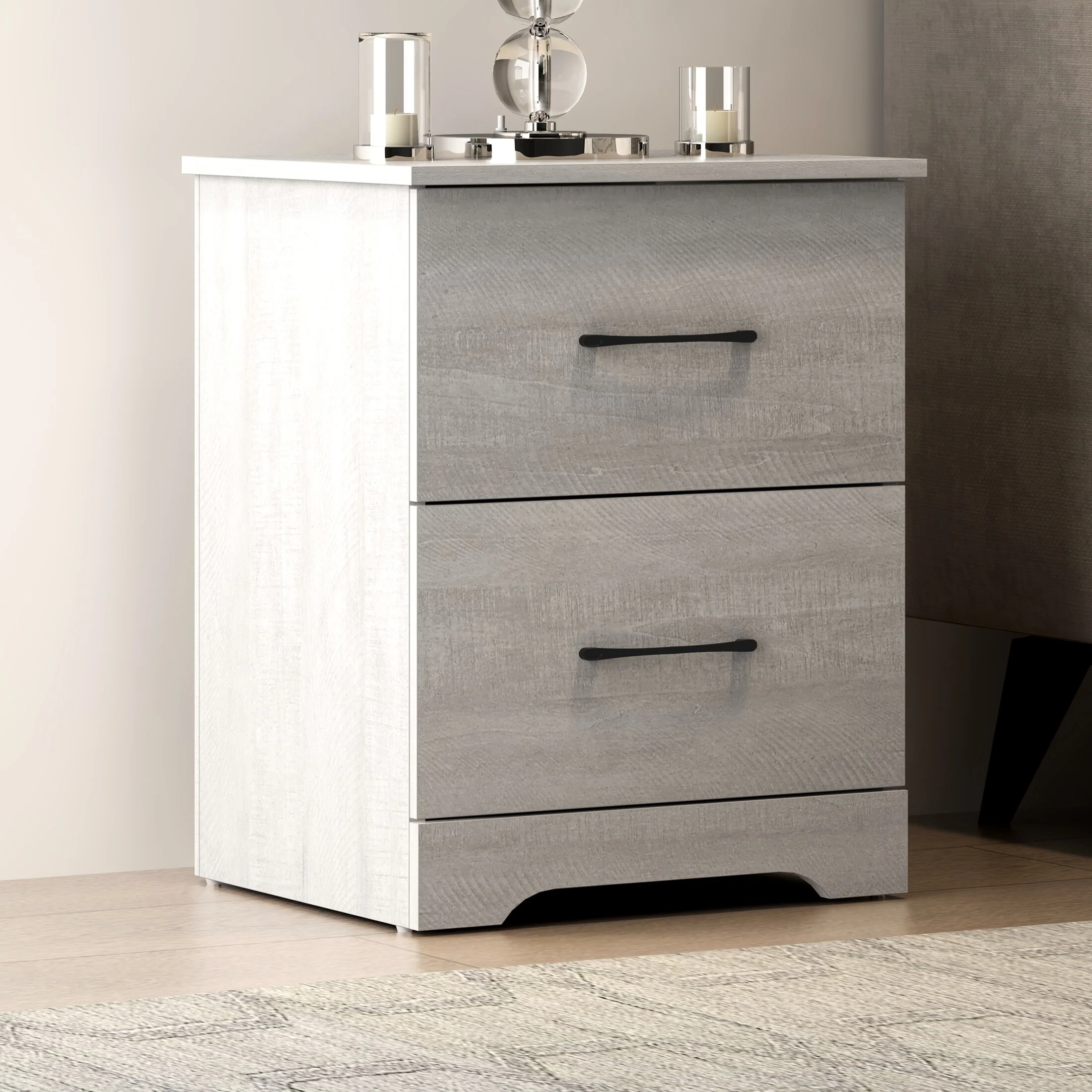 Darsh 2-Drawer Nightstand Effortless Assembly & Stylish Storage Solution- 18.9''W x 15.7''D x 23.6''H