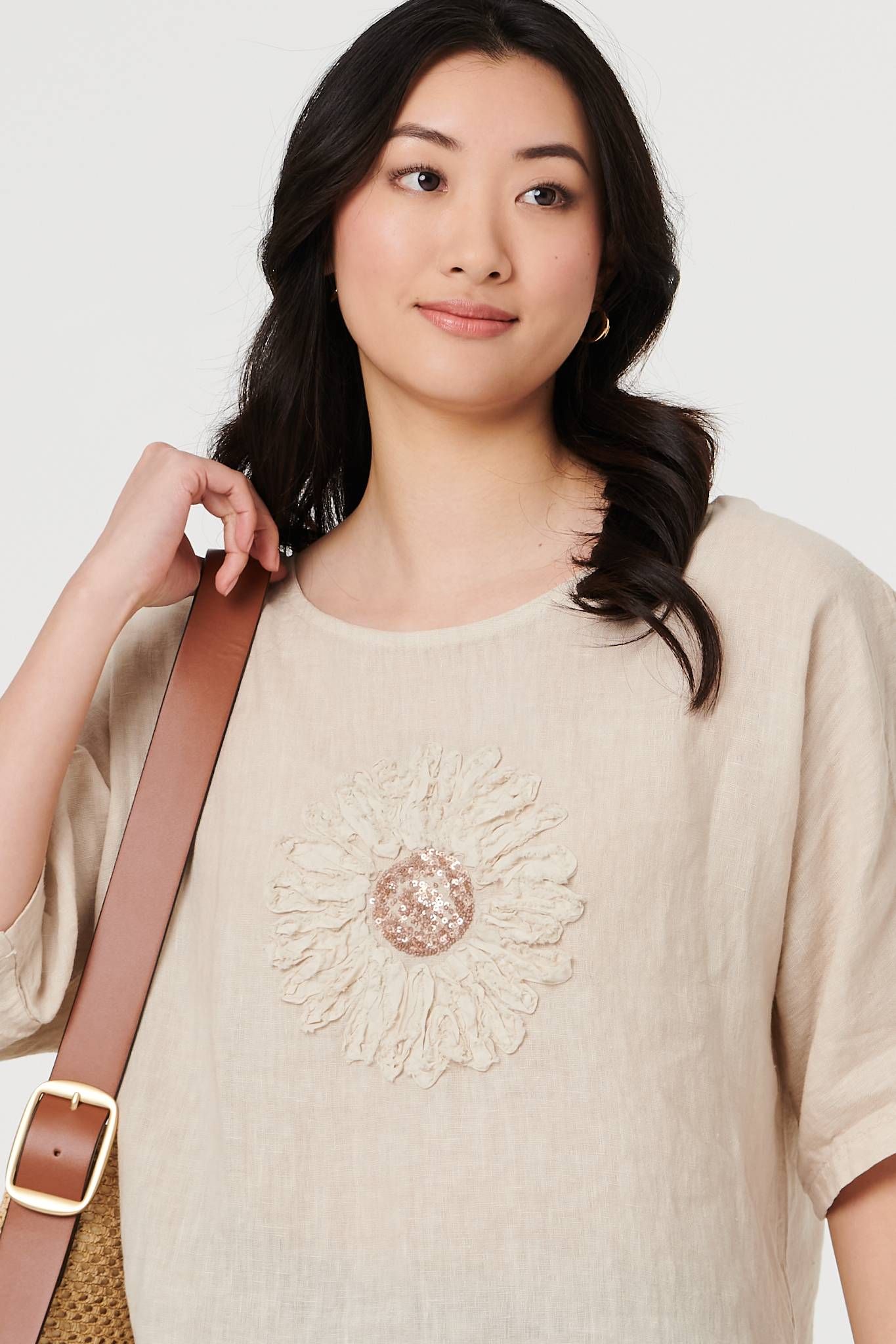 Izabel London Sequin Textured Detail Relaxed Top