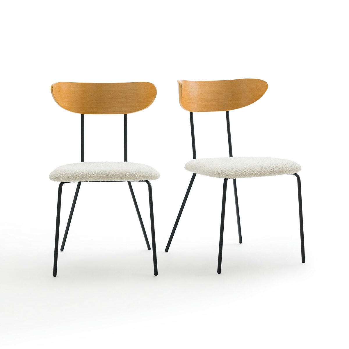 Lot de 2 chaises bouclette, Brooklyn