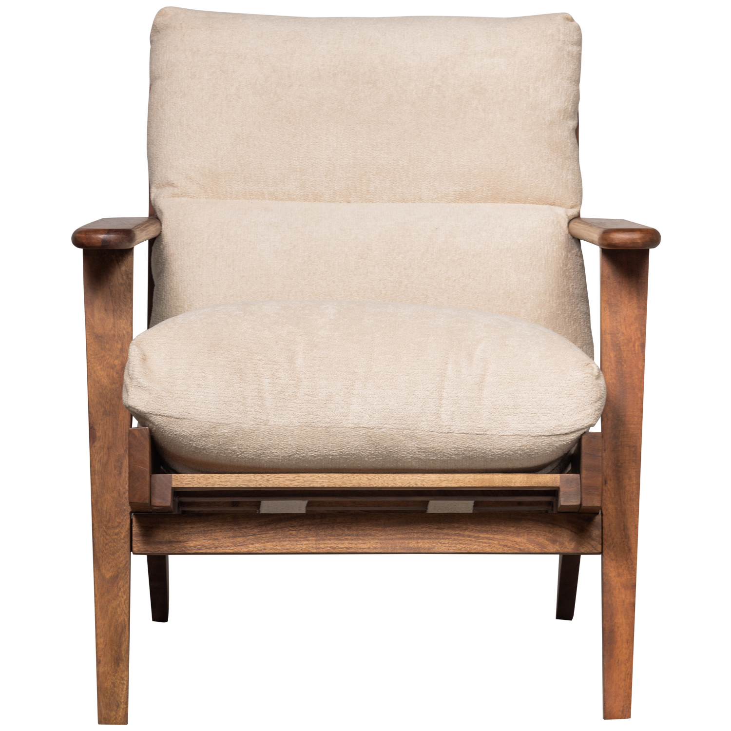 WOOOD fauteuil Houston - Bouclé/Hout - Naturel - 86x71x71