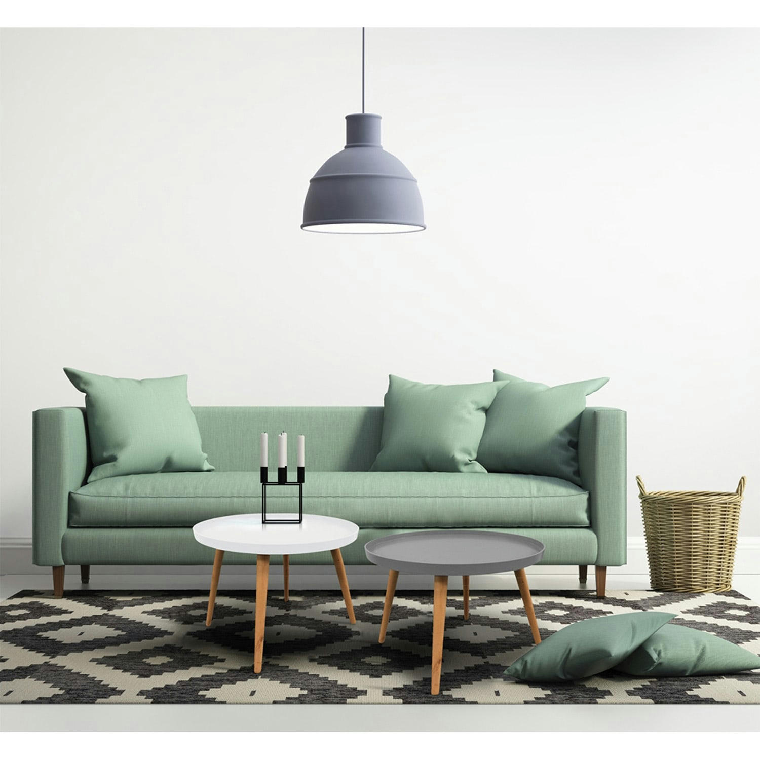 - Table plateau ronde gris