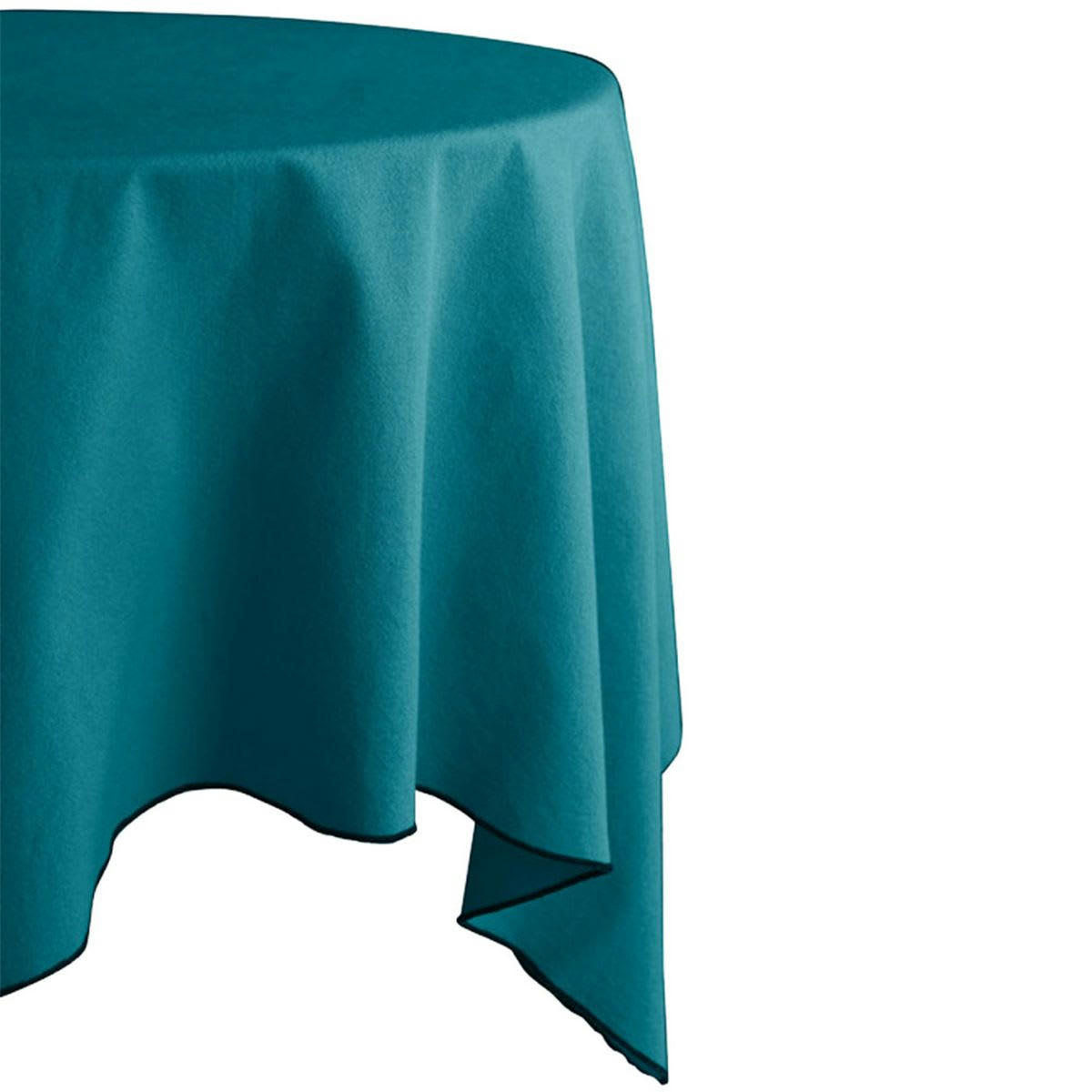 NAP. HONO - Nappe en coton teint lavé coloris bleu canard 160 x 300 cm