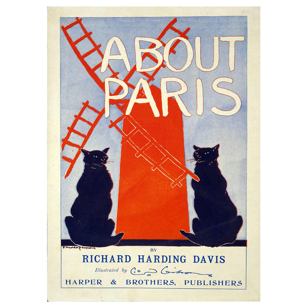 - Tableau affiche publicitaire vintage About Paris 50x70cm
