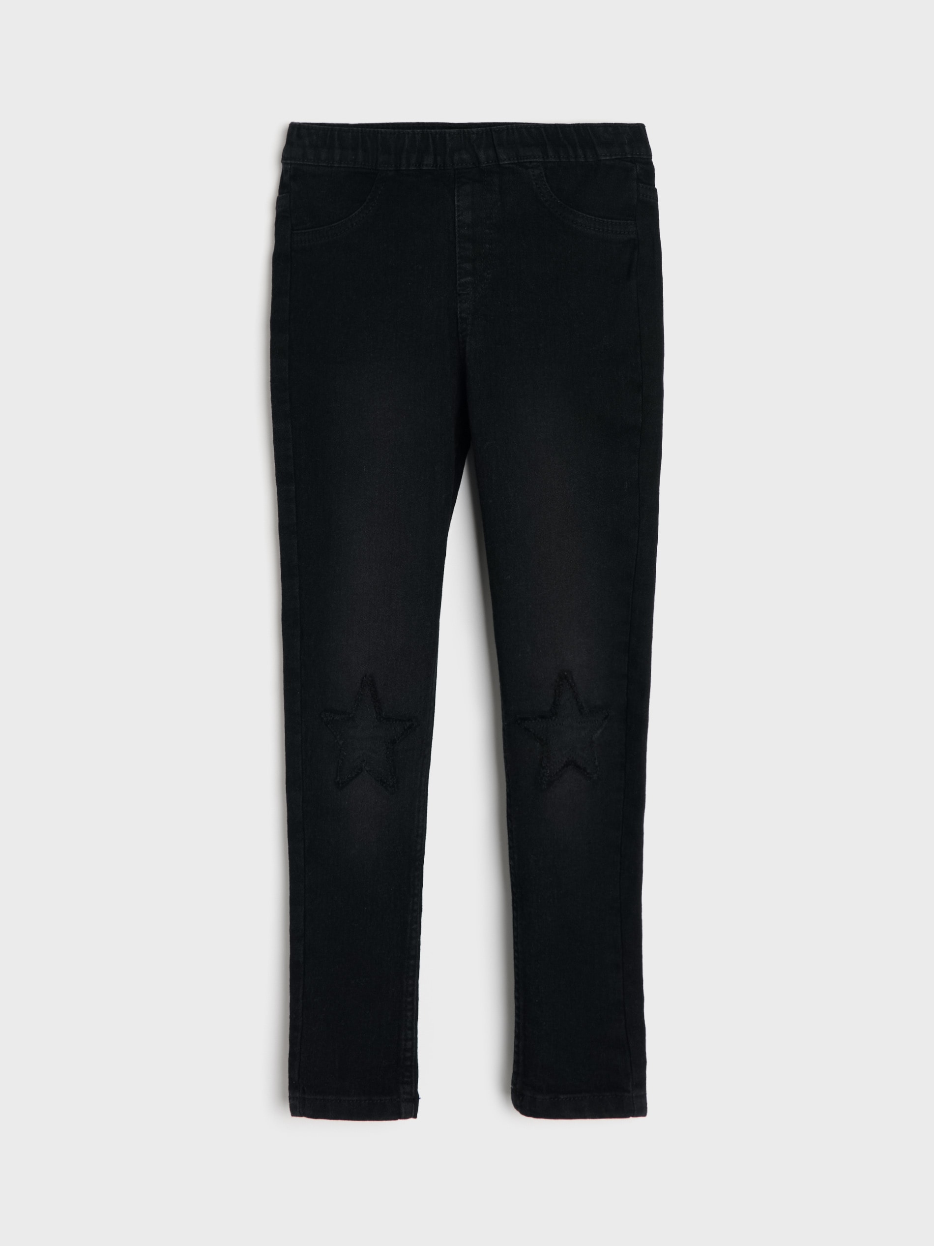 Jeansowe jegginsy skinny slim z domieszką wiskozy