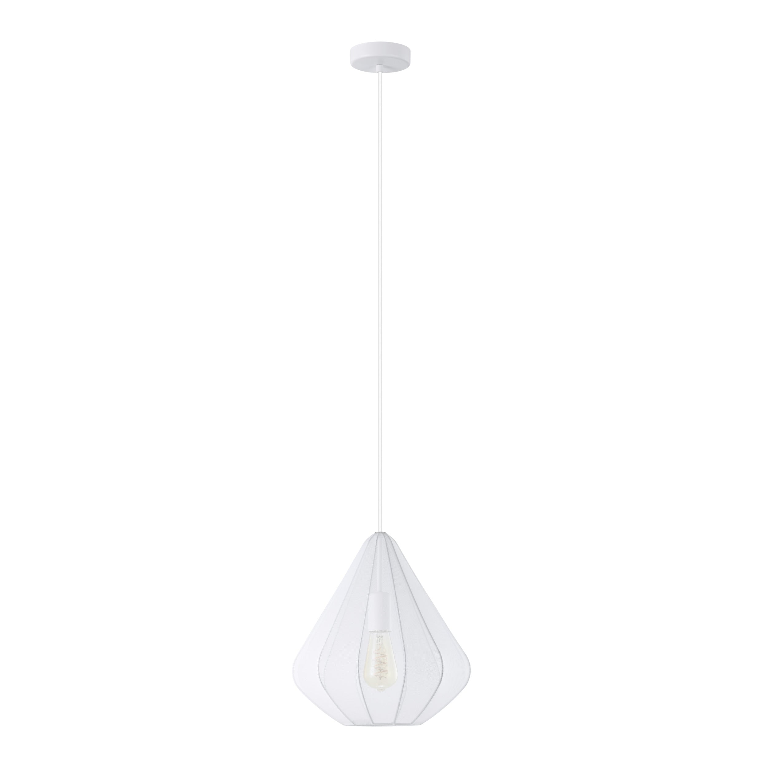 EGLO hanglamp Dolwen - e27 - ø 33,5 cm - wit - textiel