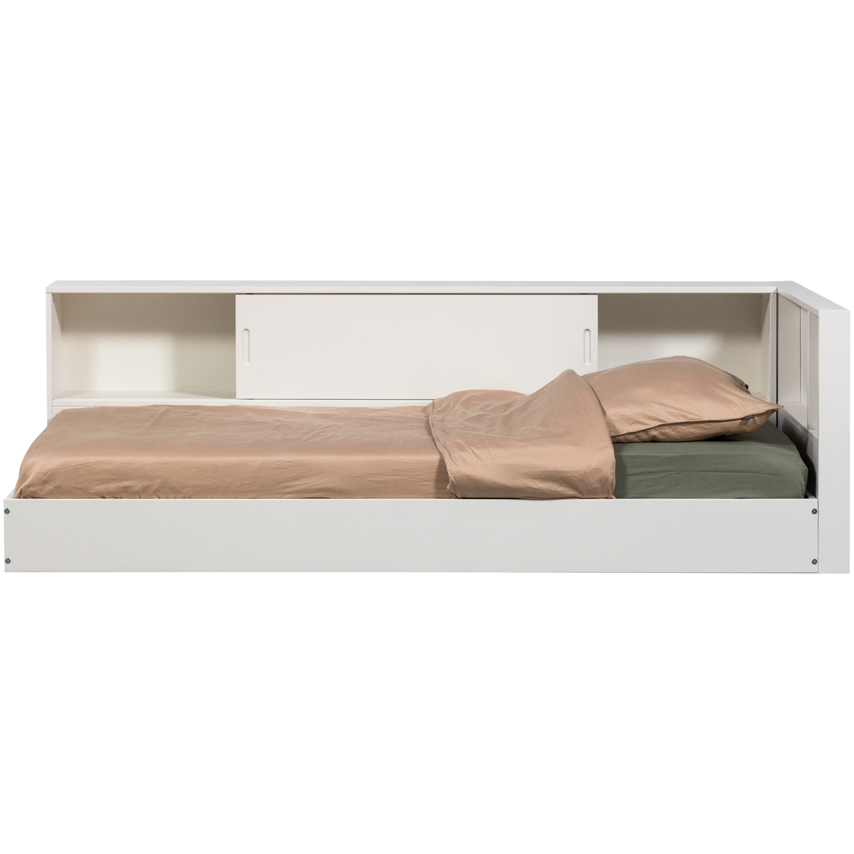 WOOOD hoekbed links/rechts Carter - Grenenhout - Wit - 90x200