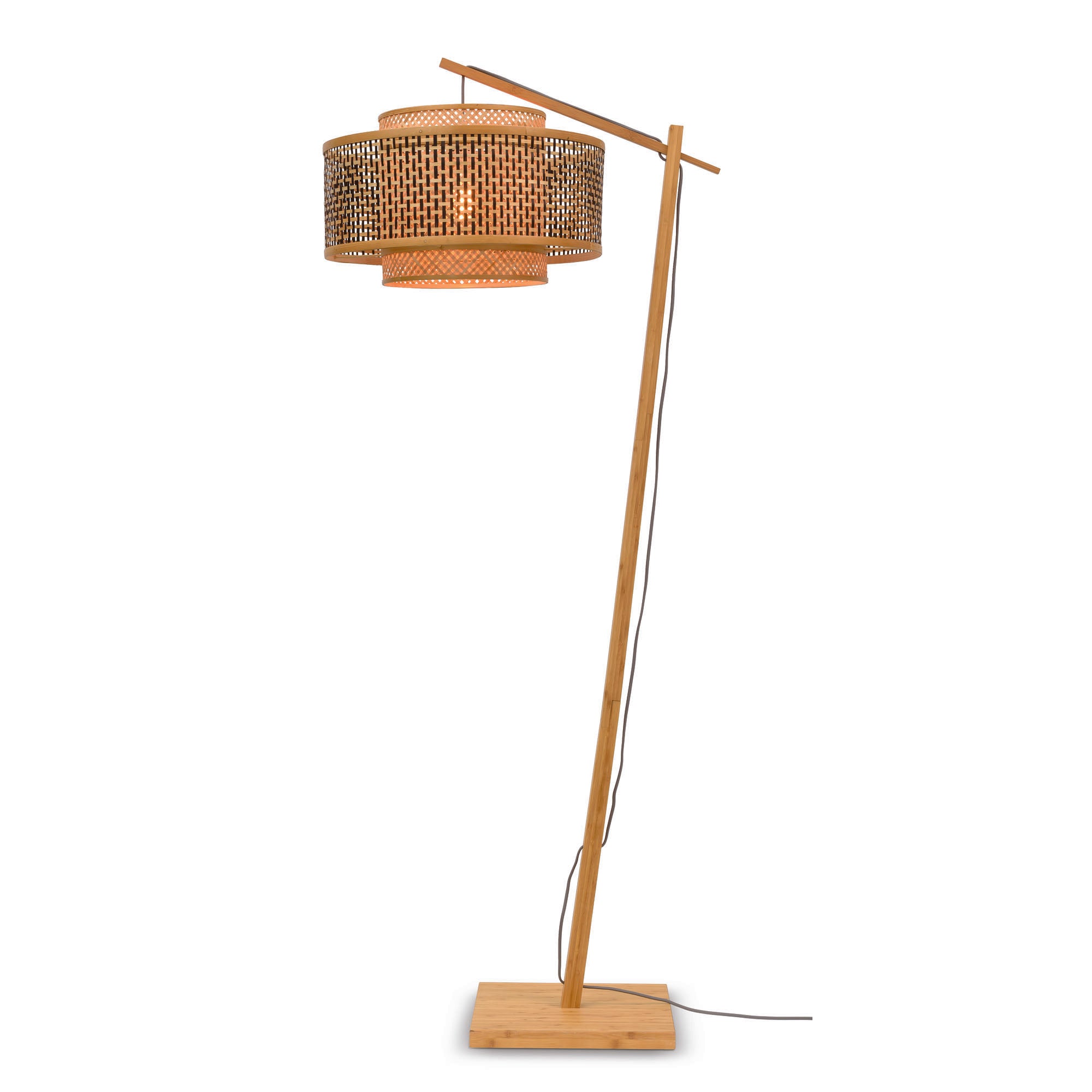 GOOD&MOJO vloerlamp Bhutan - bruin - Ø50cm