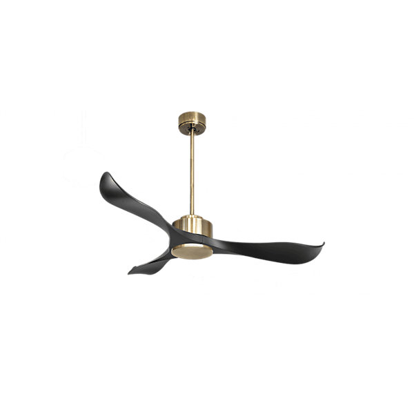 Modulo Regular Exterior - un ventilateur pour extérieur IP44, DC 132 cm Laiton pales abs noir sans Lumière20 à 30 m²