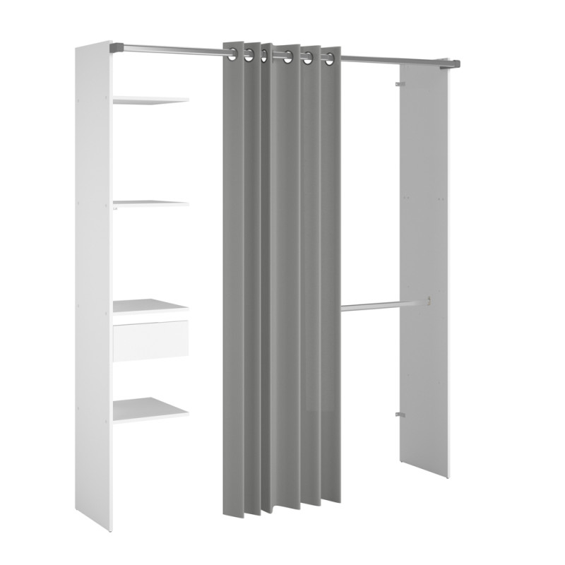 Placard Combi blanc 198 x 48 x 203 cm EKIPA
