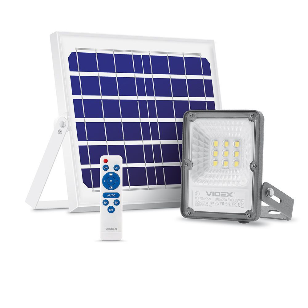 Naświetlacz solarny LED z czujnikiem ruchu i pilotem 600lm IP65 GELIO Videx