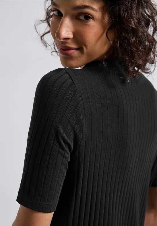 Turtleneck Shirt mit Knöpfen